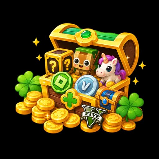 Open treasure chest with prizes